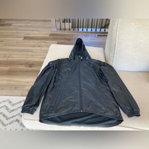 Under Armour Storm Rain Shell Loose Jacket coat women black hood zip up pocket m